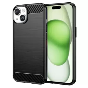 Techsuit fekete Carbon Silicone tok Apple Iphone 15 Plus készülékhez